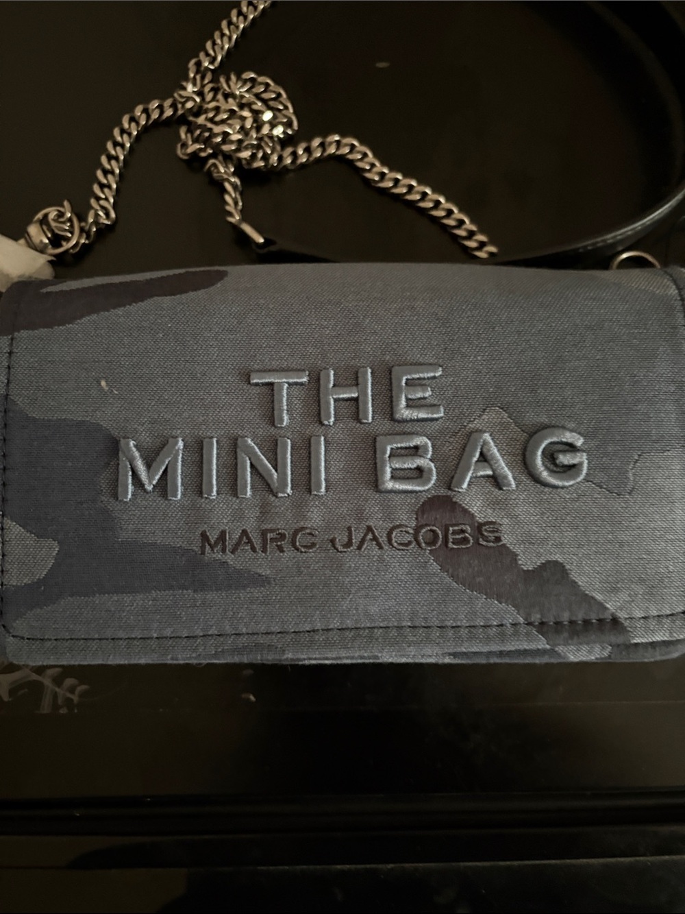 Marc Jacobs Mini Bag in Blue Camo with Chain Strap